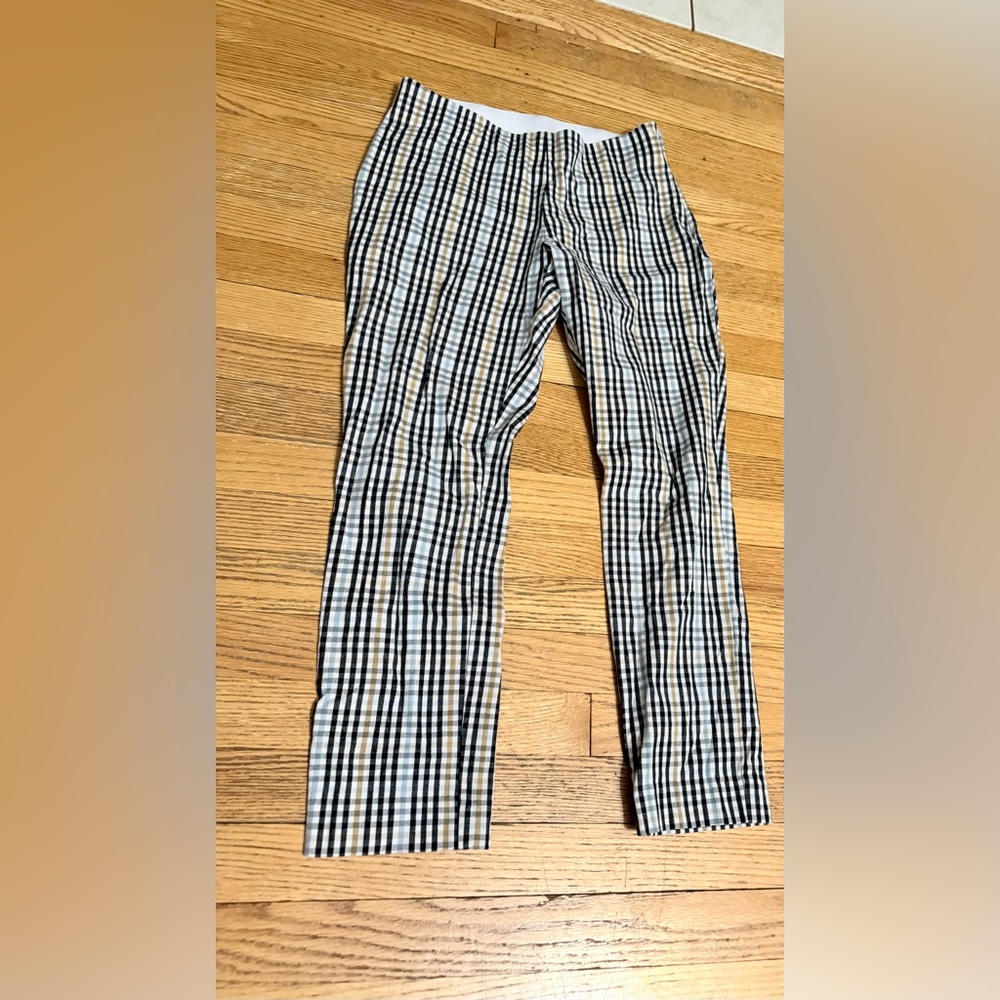 A New Day Pants Size  8 Multicolor Plaid Crop Slim Leg Flex
